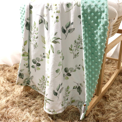 Baby & Toddler Minky Blanket - Eucalyptus Greenery