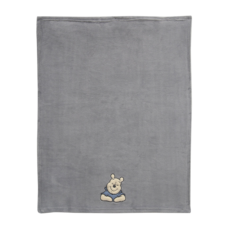 Disney Baby Forever Pooh Gray Bear Baby Blanket