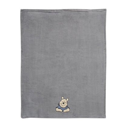 Disney Baby Forever Pooh Gray Bear Baby Blanket