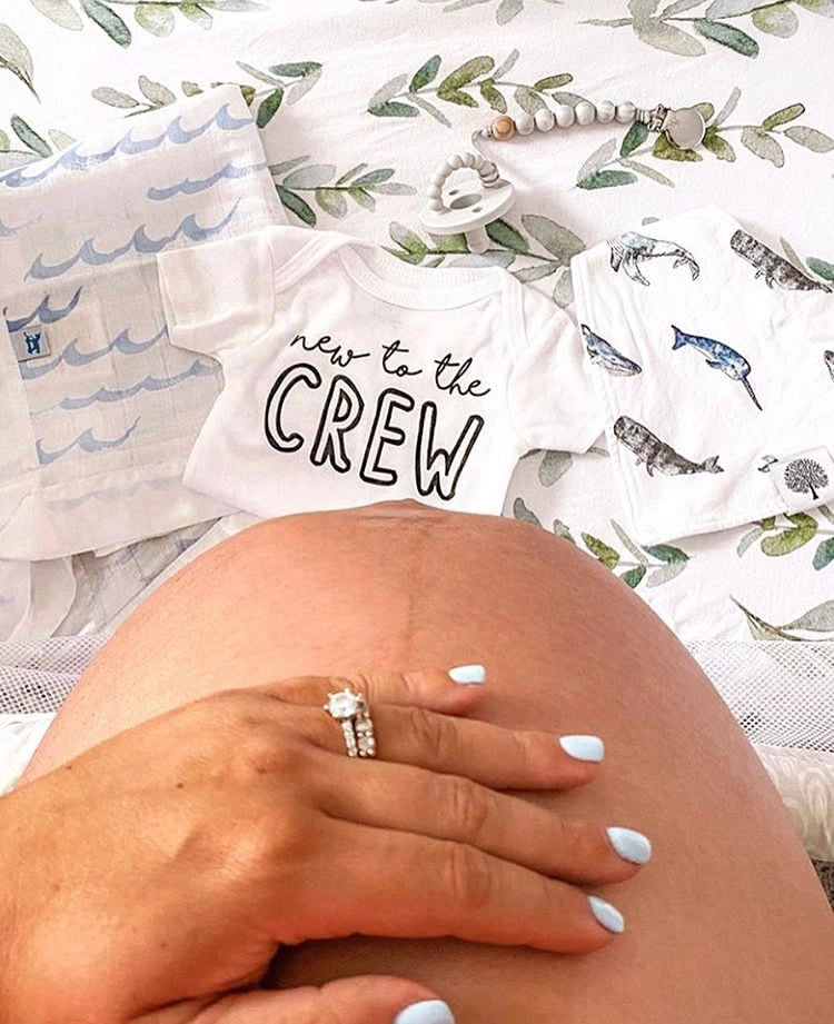 New To the Crew Pregnancy Announcement Onesie