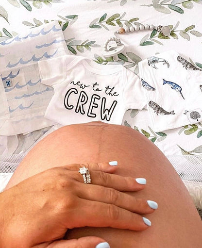 New To the Crew Pregnancy Announcement Onesie