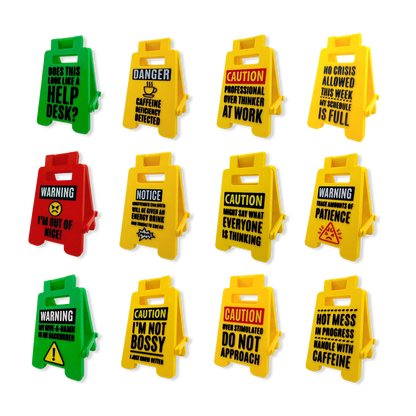 Standing 4.75" 3D Mood Caution Signs