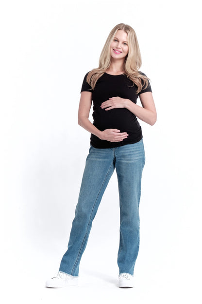 Maternity 32” Relaxed Straight Leg Jean w/ Bellyband- Samuel