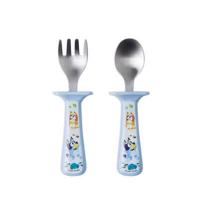 Bluey Toddler Fork and Spoon Set with Handle Guards