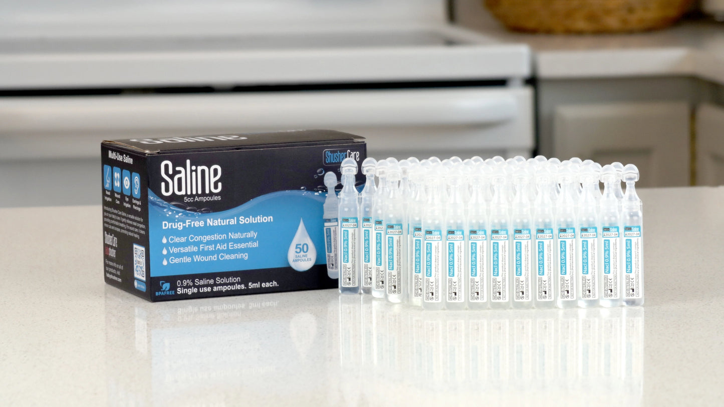 Shusher Care Saline 50ct 5cc Ampoules