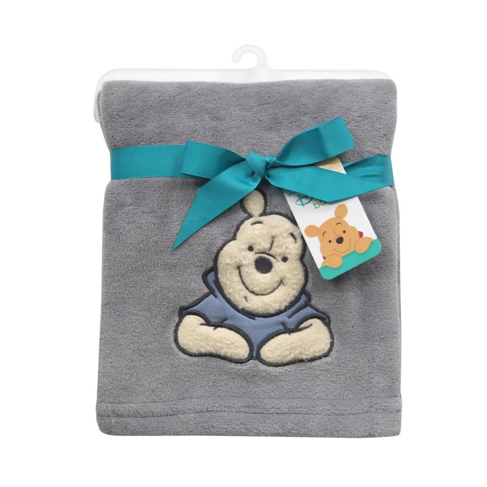 Disney Baby Forever Pooh Gray Bear Baby Blanket