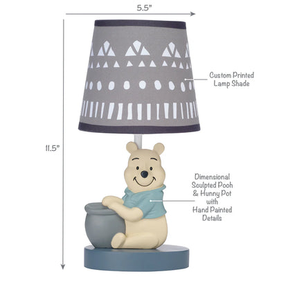 Disney Baby Forever Pooh Gray Lamp with Shade & Bulb