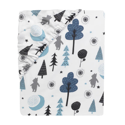 Disney Baby Forever Pooh Blue/Gray 3-Piece Mini Crib Bedding Set