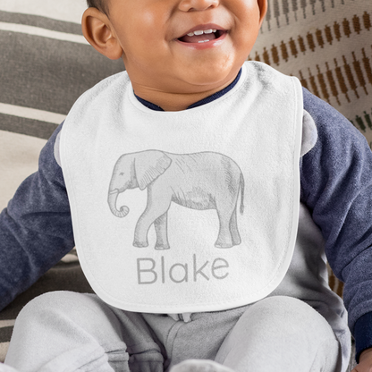 Sugar + Maple Personalized Bib | Elephant