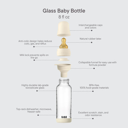 Baby Glass Bottle Set 8oz Latex - Blush