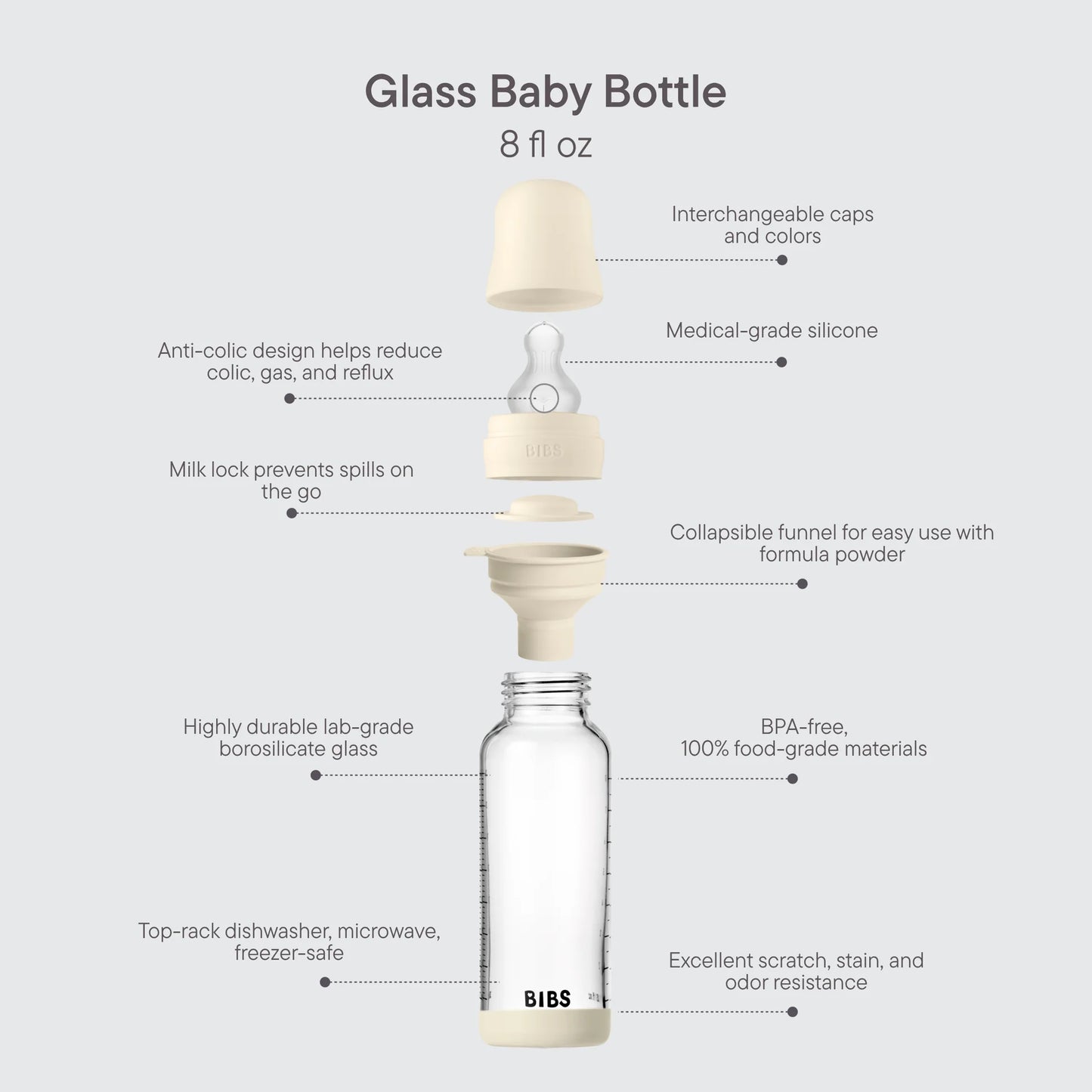 Baby Glass Bottle Set 8oz Silicone - Blush