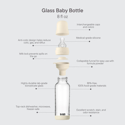Baby Glass Bottle Set 8oz Silicone - Blush