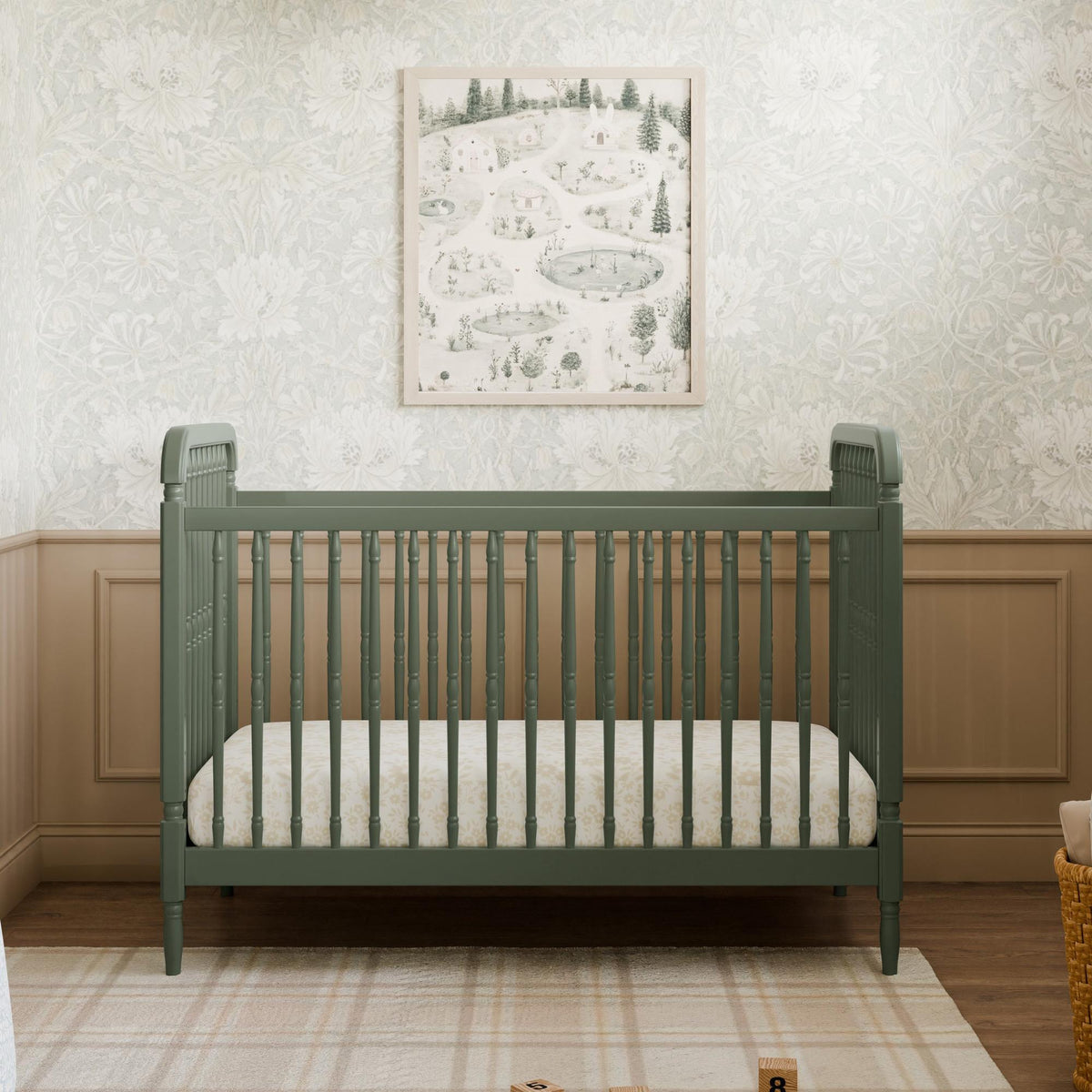 Namesake Liberty 3-in-1 Convertible Spindle Crib with Toddler Bed Conversion Kit