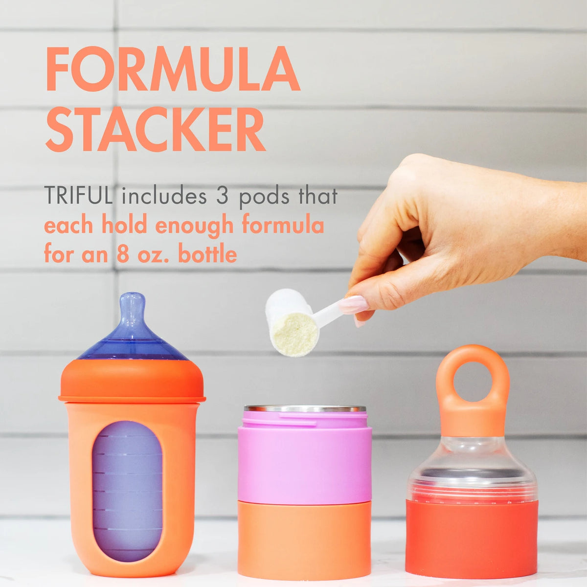TRIFUL™ Stainless Steel Formula Stacker - Pink