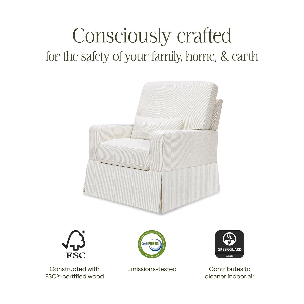 Namesake Crawford Pillowback Comfort Swivel Glider