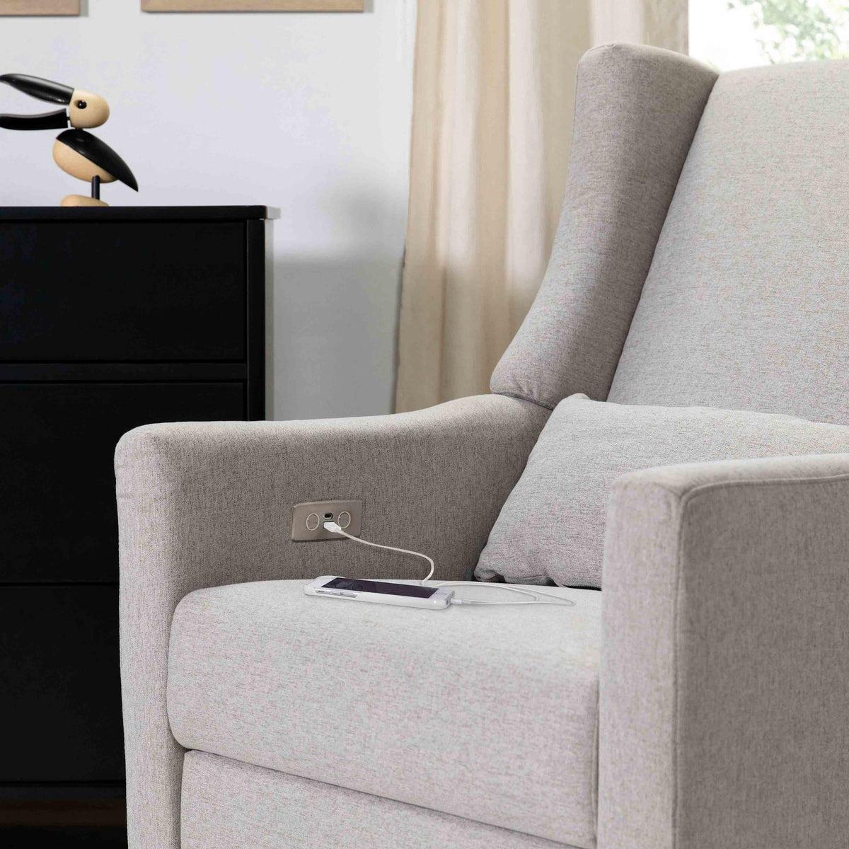 Babyletto Kiwi Electronic Recliner and Swivel Glider with USB port