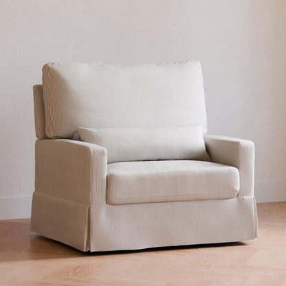 Namesake Crawford Pillowback Chair and a Half Comfort Swivel Glider