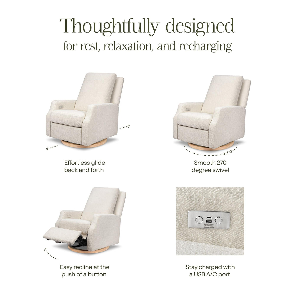 Namesake Crewe Electronic Recliner and Swivel Glider