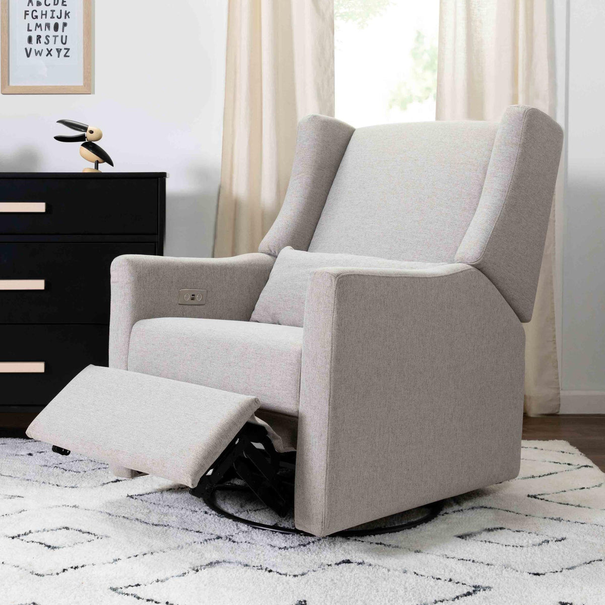 Babyletto Kiwi Electronic Recliner and Swivel Glider with USB port