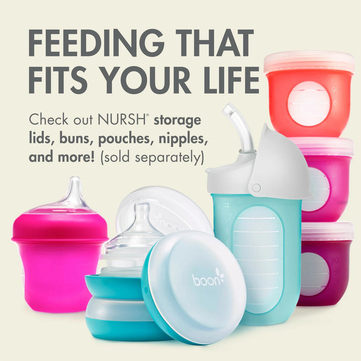 NURSH Silicone Pouch 4oz Bottle 3-pack
