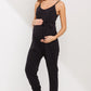 Sleeveless Belted Maternity Jumpsuit