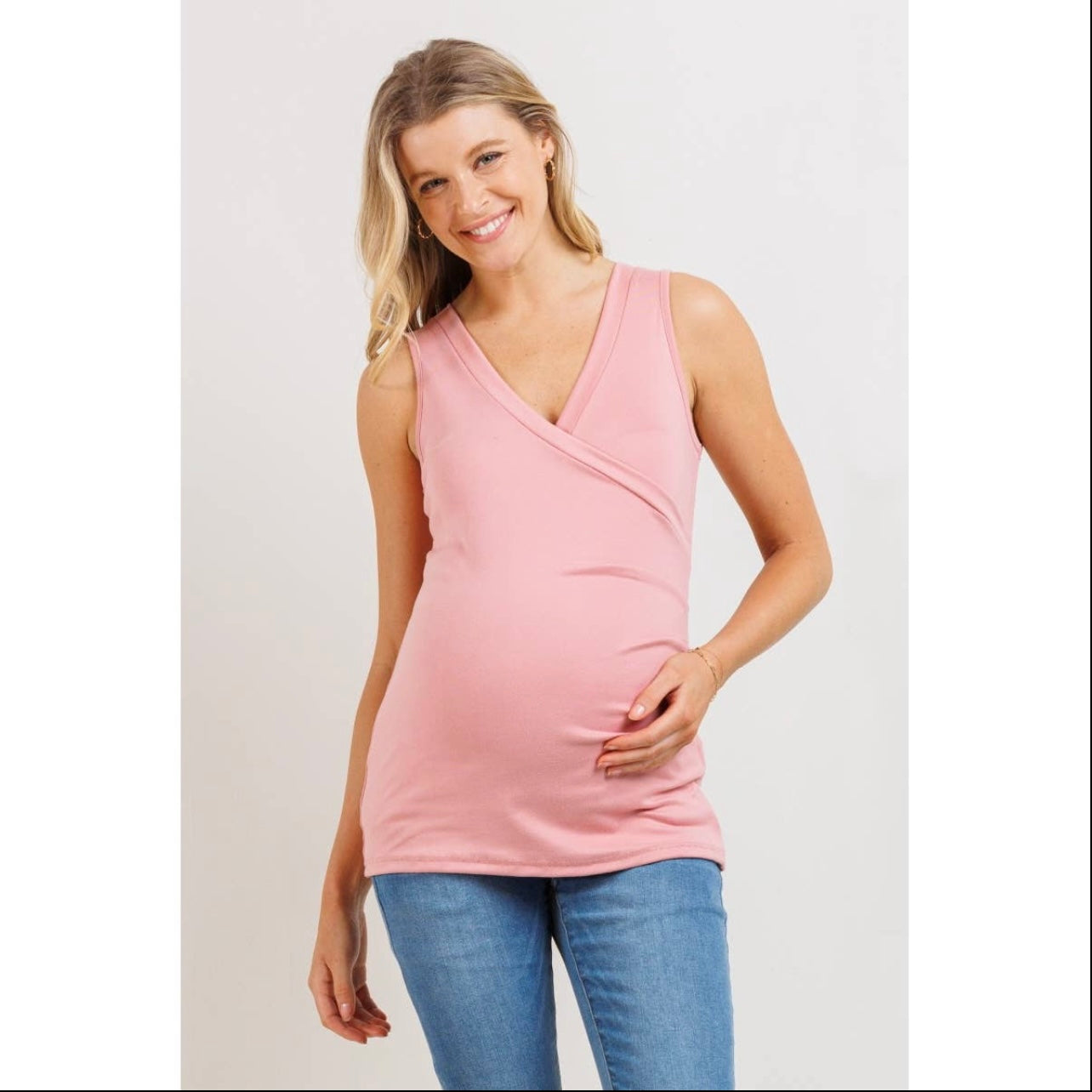 Side Ruching Maternity & Nursing Tank Top