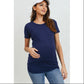 Jersey Round Neck Short Sleeve Maternity Top