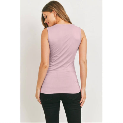 Side Ruching Maternity & Nursing Tank Top