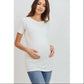 Jersey Round Neck Short Sleeve Maternity Top