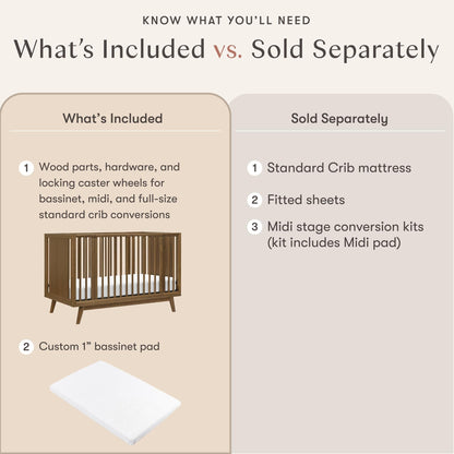 Babyletto Palma 8-in-1 Convertible All-Stages Crib with Bassinet & Toddler Bed Kit