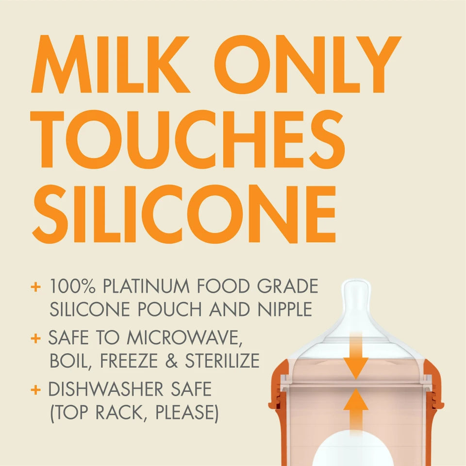 NURSH Silicone Pouch 4oz Bottle 3-pack