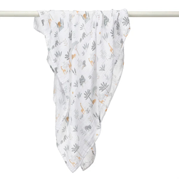Jungle Adventure 2-Pack Cotton Muslin Newborn Baby Swaddle Blankets