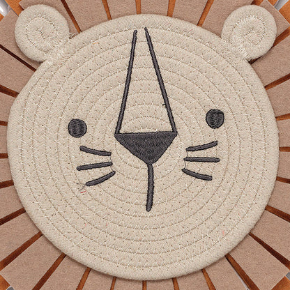 Jungle Adventure 2-Piece Yarn/Felt Lion Wall Decor - 9 & 12.5 Inch