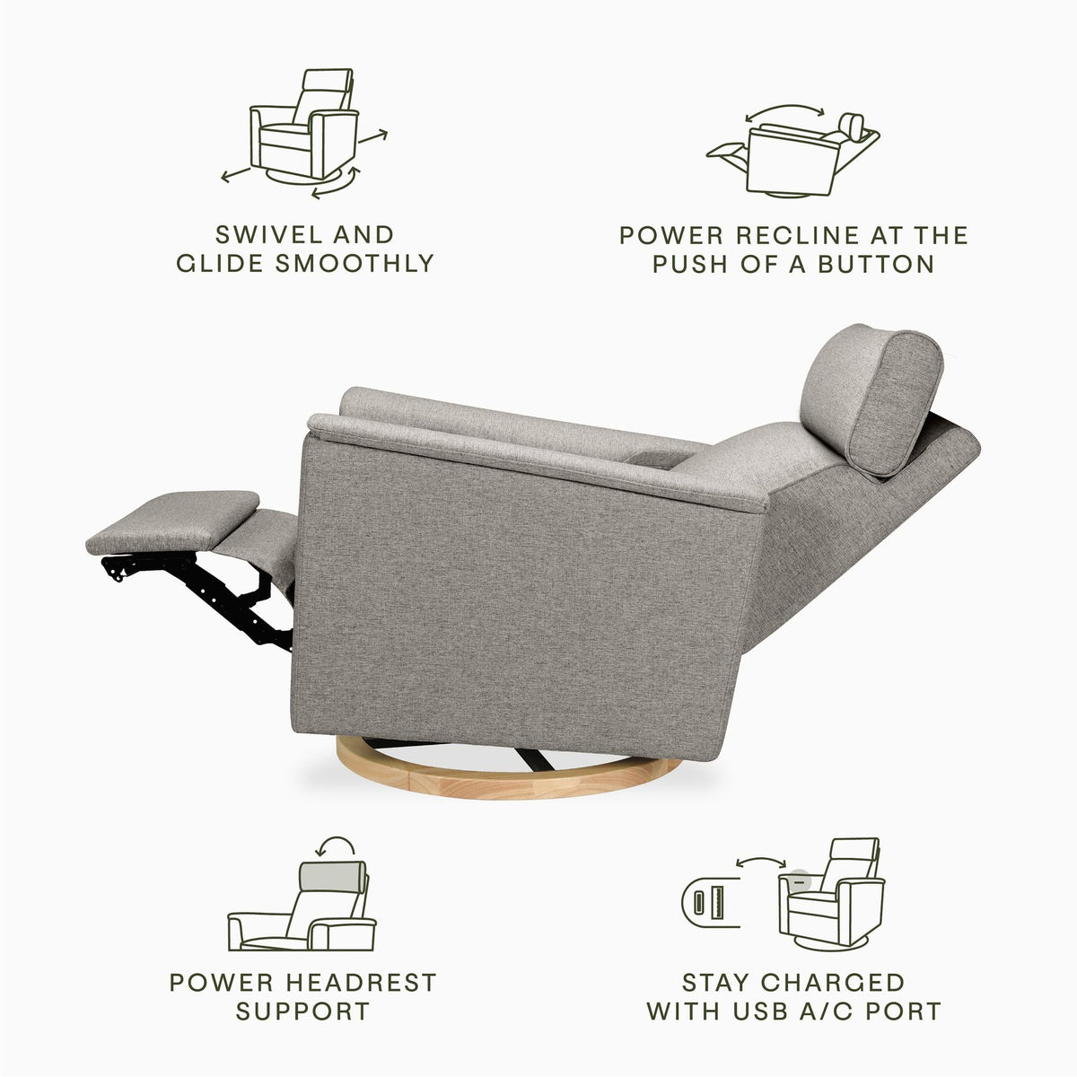 Namesake Willa Plus Power Glider Recliner + Power Headrest