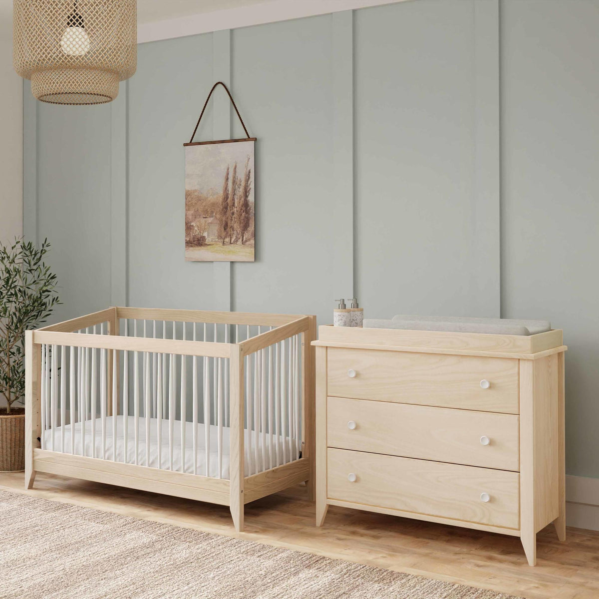 Babyletto Sprout 4-in-1 Convertible Crib with Toddler Bed Conversion Kit