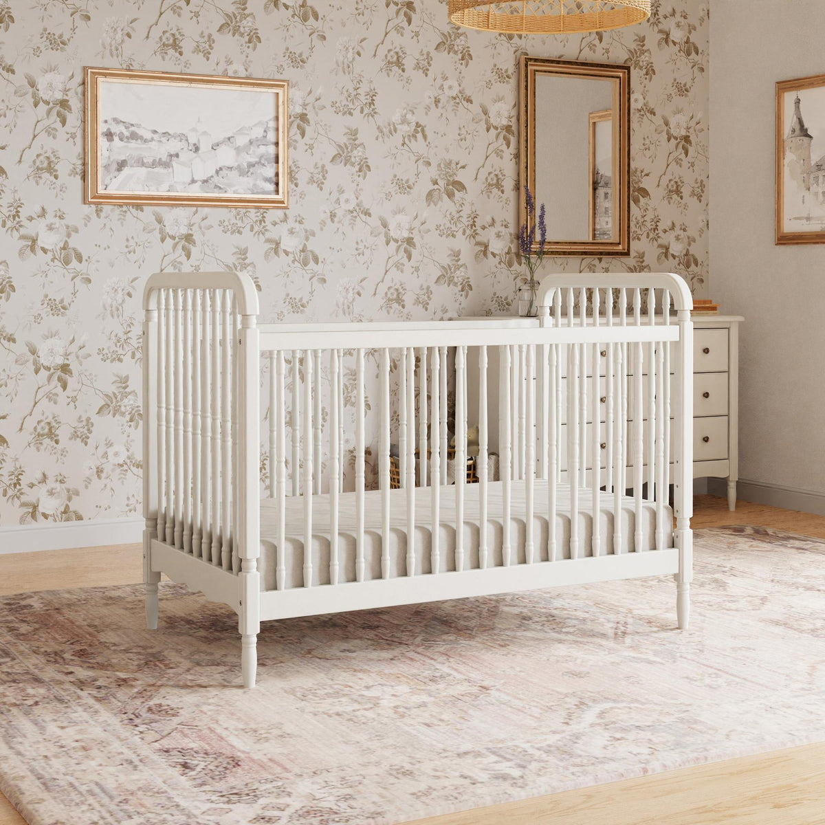 Namesake Liberty 3-in-1 Convertible Spindle Crib with Toddler Bed Conversion Kit