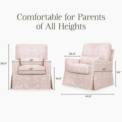 Morris & Co. x Namesake Crawford Pillowback Comfort Swivel Glider