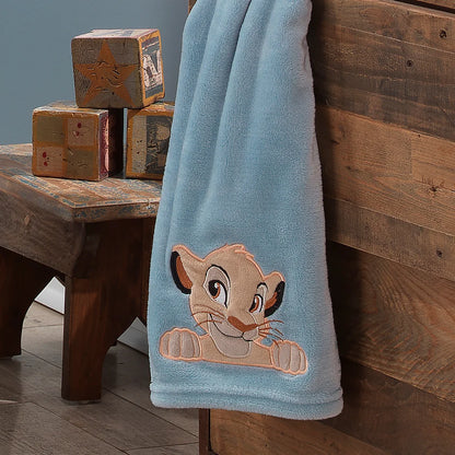 Disney Baby Lion King Adventure Blue Simba Soft Minky Baby Blanket