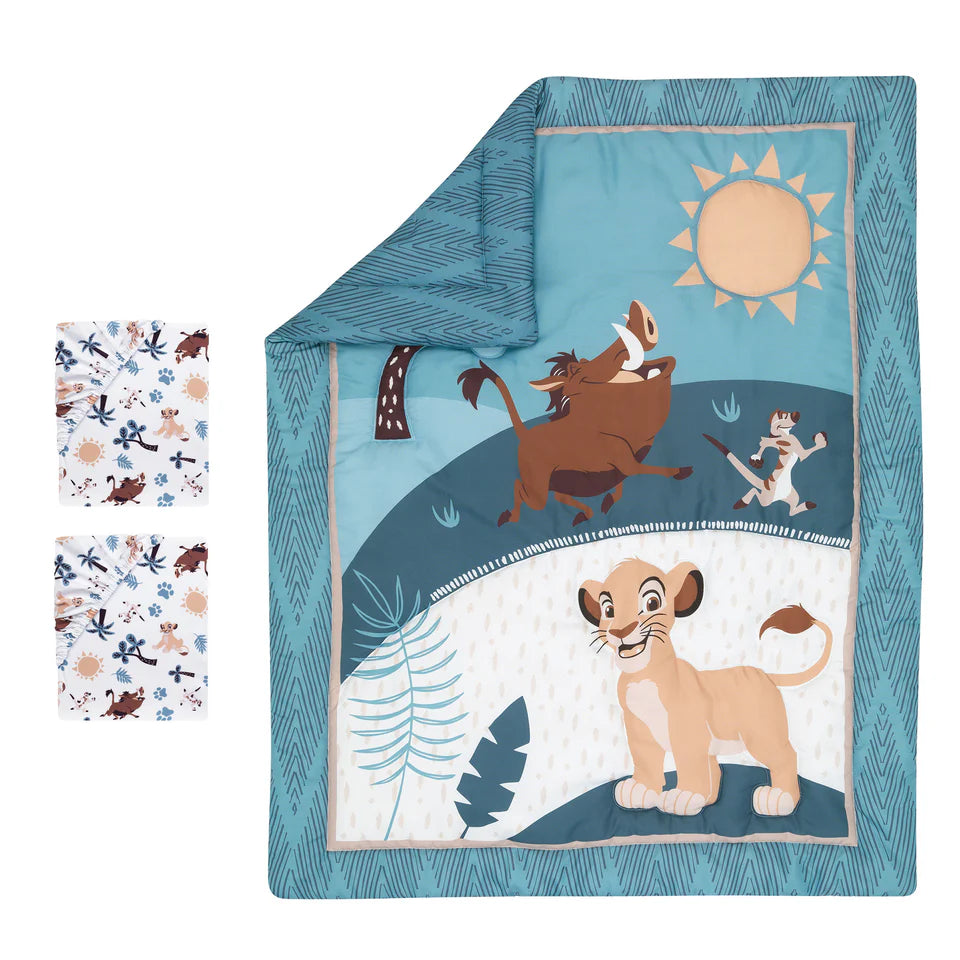 Disney Baby Lion King Adventure Blue 3-Piece Mini Crib Bedding Set