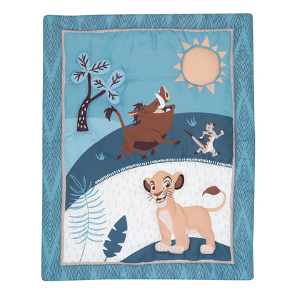 Disney Baby Lion King Adventure Blue 3-Piece Mini Crib Bedding Set