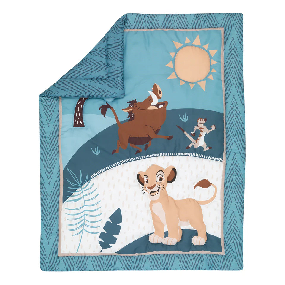 Disney Baby Lion King Adventure Blue 3-Piece Mini Crib Bedding Set