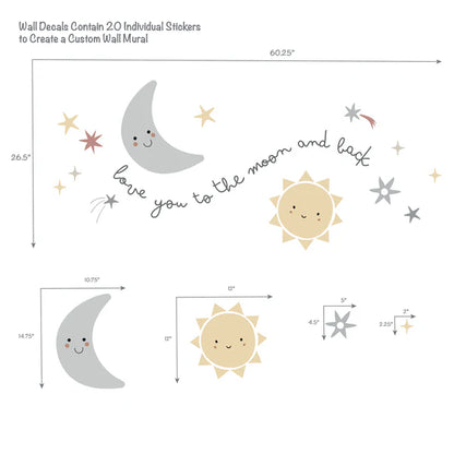 Little Star Celestial Moon & Stars Wall Decal/Stickers
