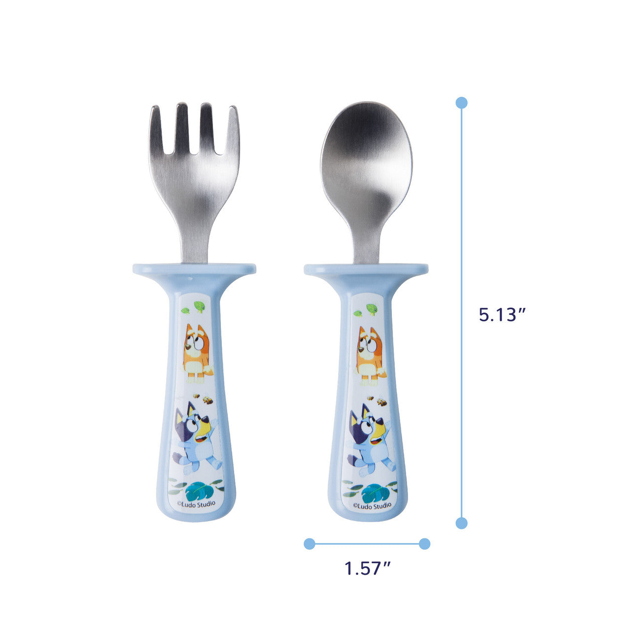 Bluey Toddler Fork and Spoon Set with Handle Guards
