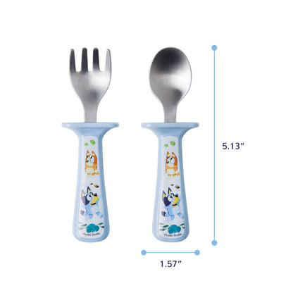 Bluey Toddler Fork and Spoon Set with Handle Guards