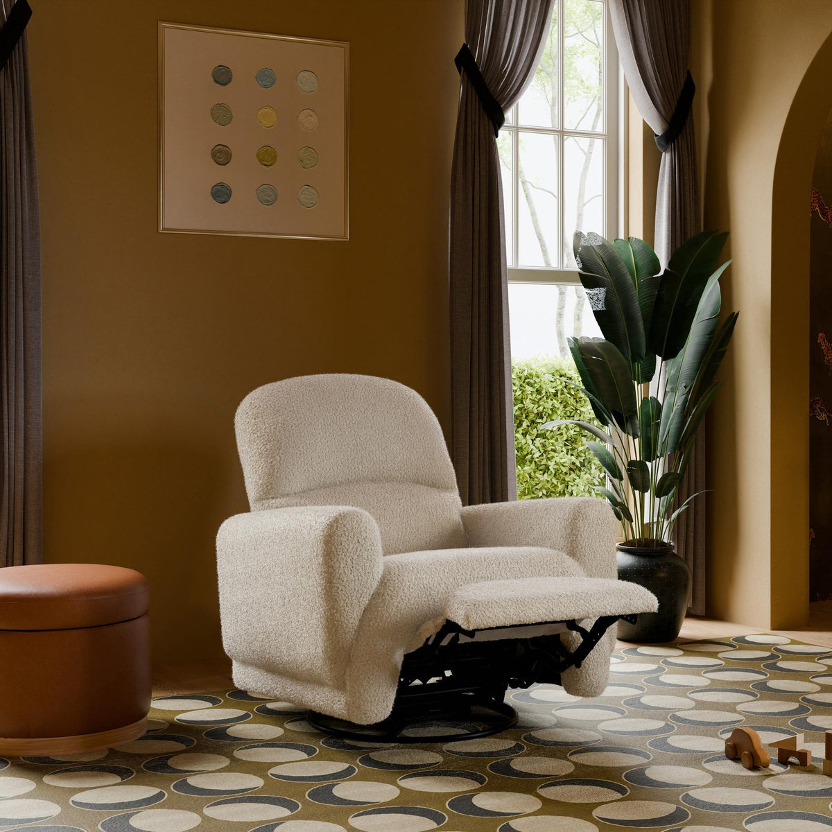 Babyletto Rainbow Recliner and Swivel Glider in Teddy Loop