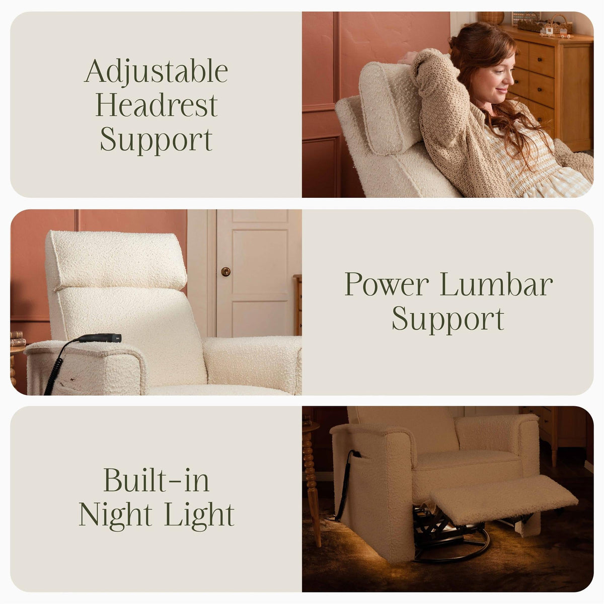 Namesake Willa Deluxe Power Recliner and Swivel Glider with Heat & Massage
