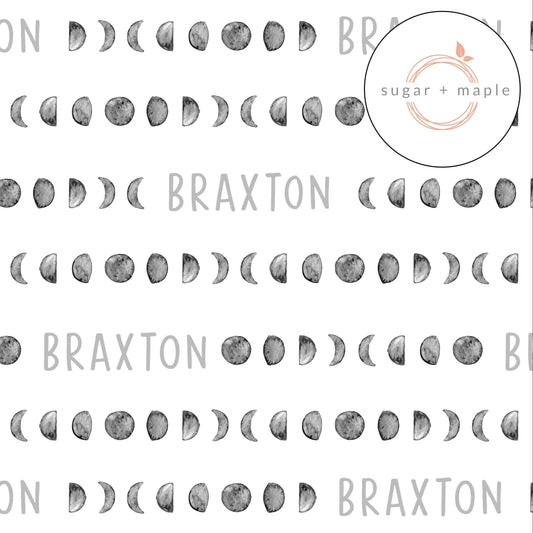 Sugar + Maple Personalized Bib | Moon Phases