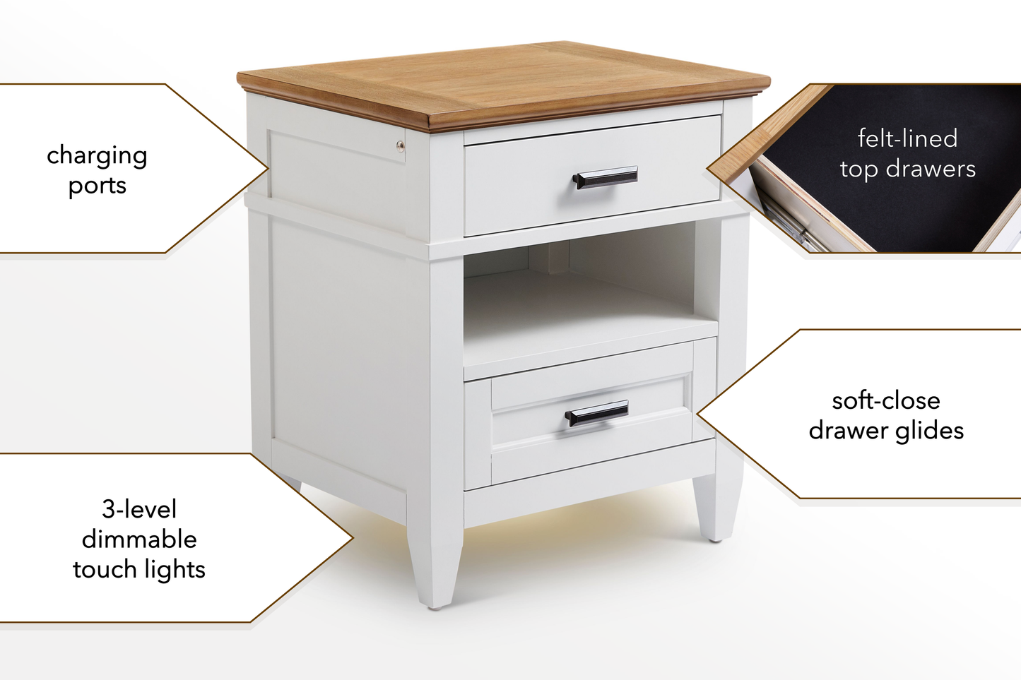 Parker House Artisan Nightstand with Lights