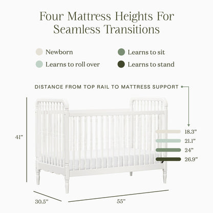 Namesake Liberty 3-in-1 Convertible Spindle Crib with Toddler Bed Conversion Kit