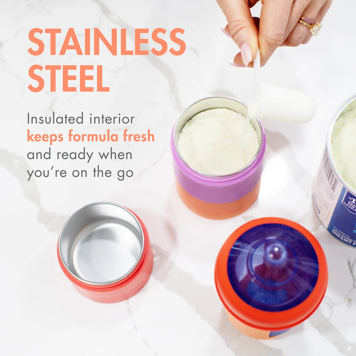 TRIFUL™ Stainless Steel Formula Stacker - Pink